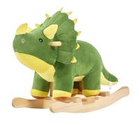 FUNLIO Dinosaur Baby Rocking Horse for Toddlers 1-3 Years, Mighty & Cute Green Plush Rocking Triceratops, Stuffed Ride-on Dinosaur Rocker, Easy to Assemble, CPC & CE Certified