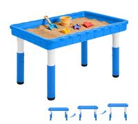FUNLIO Sensory Table for Kids (60x90cm), Height Adjustable Rectangular Tuff Tray Sensory Table, Multi-Use as Water Table & Sand Table for Indoor & Outdoor, Easy 3-Min Assembly No Tools Needed - Blue
