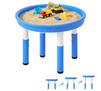 FUNLIO Sensory Table for Kids (70cm), Height Adjustable Round Tuff Tray Sensory Table, Multi-Use as Water Table & Sand Table for Indoor & Outdoor, Easy 3-Min Assembly No Tools Needed - Blue