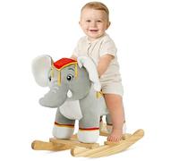 FUNLIO Thai Elephant Baby Rocking Horse for Toddlers 1-3 Years, Cute & Graceful Gray Elephant Rocker for Baby, Stuffed Plush Ride-on Rocking Animal, Easy to Assemble, CPC & CE Certified