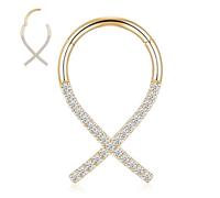 FUNLMO 316L Surgical Steel Septum Ring Daith Rook Tragus Helix Piercing Jewelry Cartilage Earring for Women Men, Stainless Steel Cubic Zirconia, cubic zirconia
