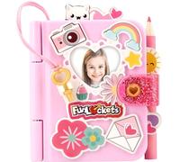 Funlockets Notebook, mini notebook or journal that's lockable and has 15+ hidden surprises. Pink Notebook.