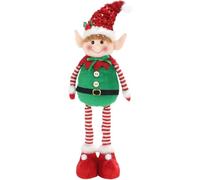 FUNLOV 2/1 Pc Christmas Plush Elf Dolls Decoration - Handmade Xmas Swedish Tomte Plush Scandinavian Ornaments, Boy & Girl Holiday Gnomes, Long Leg Stuffed Gnomes Gifts, Window Home Holiday Decor (A1)