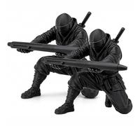 FUNLOV 2/1 Pcs Ninja Pen Holder For Desk, 3D Printed Creative Ninja Desk Organizer with Sword, Ninja Warrior Pen Holder Figurine, Funny Decorative Desk Organizer for Office & Home (2Pcs)