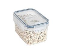 FUNLOV Cereal Storage Container, Plastic Airtight Food Storage Container with Lids, Thicken Plastic Clear Food Storage Box Dispenser for Rice Cereal Flour Sugar Dry Food (0.8L)