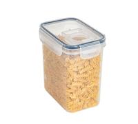 FUNLOV Cereal Storage Container, Plastic Airtight Food Storage Container with Lids, Thicken Plastic Clear Food Storage Box Dispenser for Rice Cereal Flour Sugar Dry Food (1.6L)
