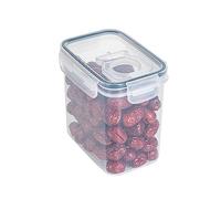 FUNLOV Cereal Storage Container, Plastic Airtight Food Storage Container with Lids, Thicken Plastic Clear Food Storage Box Dispenser for Rice Cereal Flour Sugar Dry Food (1.4L)