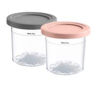 FUNLOV Ice Cream Tubs for Ninja Creami, Leak-Proof Ice Cream Containers with Lids, Ice Cream Pints for Ninja Ice Cream Maker NC301, NC300, NC299AMZ, CN305A, CN301CO Series (Two Ash powder)