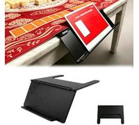 FUNLOV Mahjong Card Holder - Under-Mat Slide-in Stand - Angled Viewing Rack - Mahjong Card Holder for Table, Space-Saving 3D Printed Table Accessory - Foldable Design for Mahjong Players (Black)
