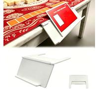 FUNLOV Mahjong Card Holder - Under-Mat Slide-in Stand - Angled Viewing Rack - Mahjong Card Holder for Table, Space-Saving 3D Printed Table Accessory - Foldable Design for Mahjong Players (White)