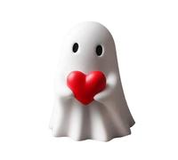 FUNLOV Middle Finger Ghost Statue, Halloween Decorations Cute Halloween Ghost Figure Desktop Ornaments, Funny Halloween White Ghosts Statue Room Decor Halloween Party Supplies Home Decor Gifts (C)