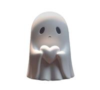 FUNLOV Middle Finger Ghost Statue, Resin White Ghost Halloween Figurine, Funny Halloween Ghost Ornament, Cute Ghost Figurine, 2024 New Spooky Ghost Sculpture for Halloween Decorations Gifts (B)