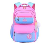 FUNLOV School Bag Backpack, Girls Backpack, Kawaii Backpack, Kids Cute School bag for School kids Backpack for Teen Girls School Bag (Pink blue S)