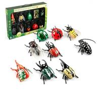 FUNLOV Wind-Up Insect Toy with Educational Fact Card,Fake Crawling Bug Toy for Kid (9Pcs)