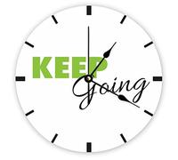 Funlucy Decorative Silent No Ticking Wall Clock Keep Going Round Modern Wooden Clocks for Bedroom Living Room Home Office School Wall Art Decor, 25 X 25 CM