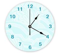 Funlucy Decorative Silent No Ticking Wall Clock Very Pale Blue Round Modern Wooden Clocks for Bedroom Living Room Home Office School Wall Art Decor, 25 X 25 CM