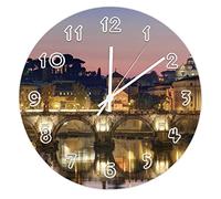 Funlucy Round Scenery Wall Clock - Rome Vatican City Italy Wall Clocks for Kitchen, Office, Bedroom Decorative Hanging Clock, 30 X 30 CM
