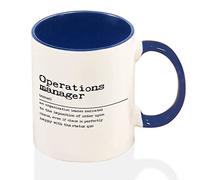 Funlucy Two Tone Blue Mug Operations Manager Coffee Mug, Operations Manager Definition Funny Coffee Mug Cup, Tea Mug Gift 11 OZ