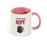 Funlucy Two Tone Pink A Nice Big Cup of Nope Funny Coffee Mug Cup, Tea Mug Gift 11 OZ