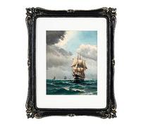 Funly mee Vintage 11x14 Picture Frame Antique Gold Photo Frame for Table and Wall - Black