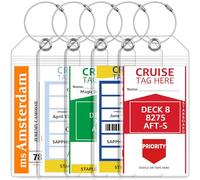 FUNMCAN 5 Pack Cruise Luggage Tag Holders for Carnival, NCL, Princess, MSC Cruise Ships, Clear Cruise Tags Holders with Zip Seal by, Wide Waterproof Cruise Essentials Cruise Accessories Must Haves