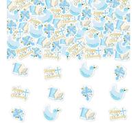 Funmemoir Christening Decorations for Boys - 200pcs Christening Confetti Blue Double Sided Happy Christening Table Scatter Confetti for Baptism First Holy Communion Christening Day Decorations