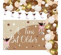 Funmemoir Espresso Martini Birthday Decorations a Tiny Bit Older Birthday Backdrop Espresso Martini Balloon Arch Coffee Martini Garland for Men Women Coffee Martini Birthday Decorations