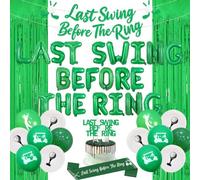 Funmemoir Last Swing Before the Ring Golf Bachelorette Decorations Green | Golf Foil Fringe Balloons Sash Cake Topper Banner for Women Sports Same Hole Forever Bridal Shower Engagement Wedding Party