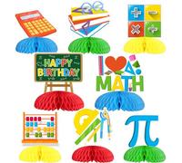 Funmemoir Math Theme Party Decorations - 8PCS Math Honeycomb Centerpieces, Mathematics Table Toppers for School Classroom Study Teacher Birthday Party Supplies
