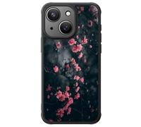 FUNMIKO Cute Phone Case for iPhone 13 - Wireless Charging & Military-Grade Protection - Trendy Wildflower Design for Women Girls, Non-Slip Translucent Matte Hard Cover - Mystic Blooming Plum
