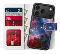 FUNMIKO for iPhone XX Pro Case Wallet,Detachable Flip Folio Leather Cover,RFID Blocking 4 Card Slots Holder,Magnetic Kickstand,Protective Phone Shell for Women Girls,The Vast Universe