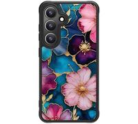 FUNMIKO for Samsung Galaxy S25 Case Wireless Charging & Military-Grade Protection - Trendy Floral Design for Women Girls, Matte Phone Cover with Shockproof Corners - Vibrant Flower Pattern