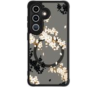 FUNMIKO for Samsung Galaxy S26 Case Wireless Charging & Military-Grade Protection - Trendy Pattern Design for Women Girls, Matte Phone Cover with Shockproof Corners - Elegant Blossom Motif