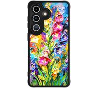 FUNMIKO for Samsung Galaxy S26 Case Wireless Charging & Military-Grade Protection - Trendy Pattern Design for Women Girls, Matte Phone Cover with Shockproof Corners - Vibrant Flower Portrait