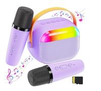 FunMission Toys Karaoke Microphone Machine, Portable Bluetooth Mini Karaoke Machine Singing Speaker, Purple
