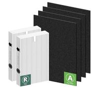 Funmit HPA200 HEPA Filter 2 Pack & Pre-Cut Activated Carbon Pre-Filters 4 Pack Replacement for Honeywell HPA200 Series Air Purifiers Model HPA200 HPA201 HA202 HPA204 HPA250 Replace HRF-R2