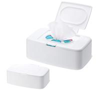 Funmo 2-in-1 Wipes Dispenser - Keep Wet Wipes Fresh for Home, Office, Car Etc (White)