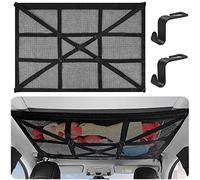 Funmo Car Ceiling Cargo Net,Large Capacity Space Saving SUV Ceiling Net Storage Bag,Universal Cargo Net for Car Interior Roof Storage,Adjustable Double-Layer Mesh for Most Vehicle Types