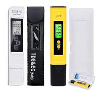 Funmo PH Meter, PH TDS EC and Temperature 4 in 1 Set, Water Quality Tester with High Accuracy, Pool Tester with LCD Display, Conductivity Meter for Swimming Pool, Drinking Water, Aquarium