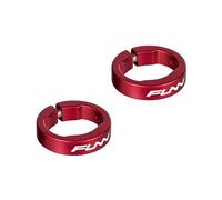 Funn Alloy Bike Grip Clamping Rings for Hilt, Holeshot MTB Grips, Grip Lock Rings for Securing Bicycle Handlebar Grips in Place (Red)