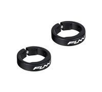 Funn Alloy Bike Grip Clamping Rings for Hilt, Holeshot MTB Grips, Grip Lock Rings for Securing Bicycle Handlebar Grips in Place (Black)