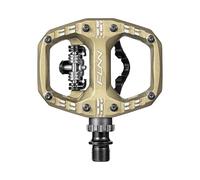 Funn Clast Clip-In Pedals with Dual Platform for MTB, Commuting, Touring, SPD-Compatible Clipless Pedal on One Side, Flat Platform on the Other (Pilsner)