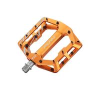 Funn Funndamental Flat Pedals - Wide Platform Bicycle Pedals for BMX/MTB Mountain Bike, Adjustable Grip for Outstanding Stability, 9/16-inch CrMo Axle (Orange)