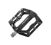 Funn Funndamental Flat Pedals - Wide Platform Bicycle Pedals for BMX/MTB Mountain Bike, Adjustable Grip for Outstanding Stability, 9/16-inch CrMo Axle (Black)