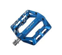 Funn Funndamental Flat Pedals - Wide Platform Bicycle Pedals for BMX/MTB Mountain Bike, Adjustable Grip for Outstanding Stability, 9/16-inch CrMo Axle (Blue)