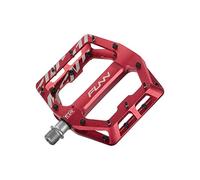 Funn Funndamental MTB Flat Pedals, Wide Platform, CrMo Axle | CNC 6061 alloy body, deep concave 110x105mm, 44 height-adjustable two-way pins, chamfered edges, 9/16 inch spindle, BMX use