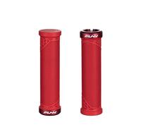 Funn Hilt JR Mountain Bike Handlebar Grips With Single Lock On Clamp, Bicycle Handlebar Locking Grips with 19 mm Inner Diameter, Short Bicycle Grips For Youth, Girls and Boys (Red)