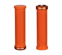 Funn Hilt JR Mountain Bike Handlebar Grips With Single Lock On Clamp, Bicycle Handlebar Locking Grips with 19 mm Inner Diameter, Short Bicycle Grips For Youth, Girls and Boys (Orange)