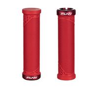 Funn Hilt JR Mountain Bike Handlebar Grips With Single Lock On Clamp, Bicycle Handlebar Locking Grips with 19 mm Inner Diameter, Short Bicycle Grips For Youth, Girls and Boys (Red)
