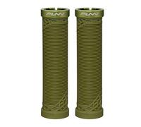 Funn Hilt Mountain Bike Handlebar Grips With Single Lock On Clamp, Lightweight And Ergonomic Bicycle Handlebar Grips with 22 mm Inner Diameter, Patterned Bicycle Grips For MTB/BMX (Olive Green)